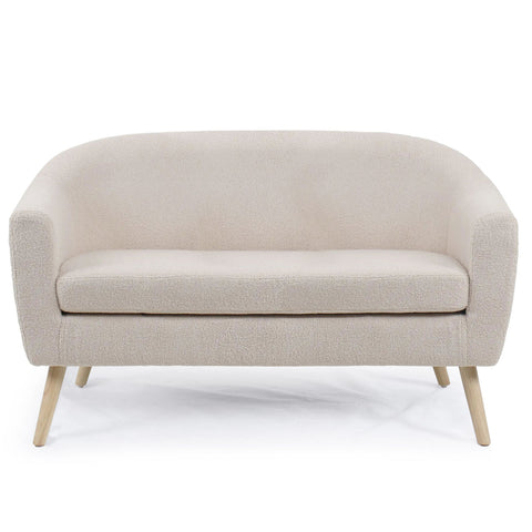 Canapé 2 places style scandinave Savoy Tissu Bouclette Beige