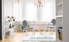 Lot de 8 chaises médaillon Sofia Velours Argent