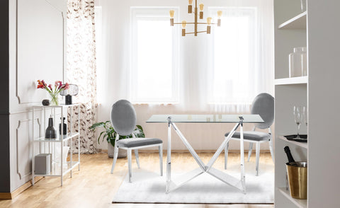 Lot de 6 chaises médaillon Sofia Velours Argent