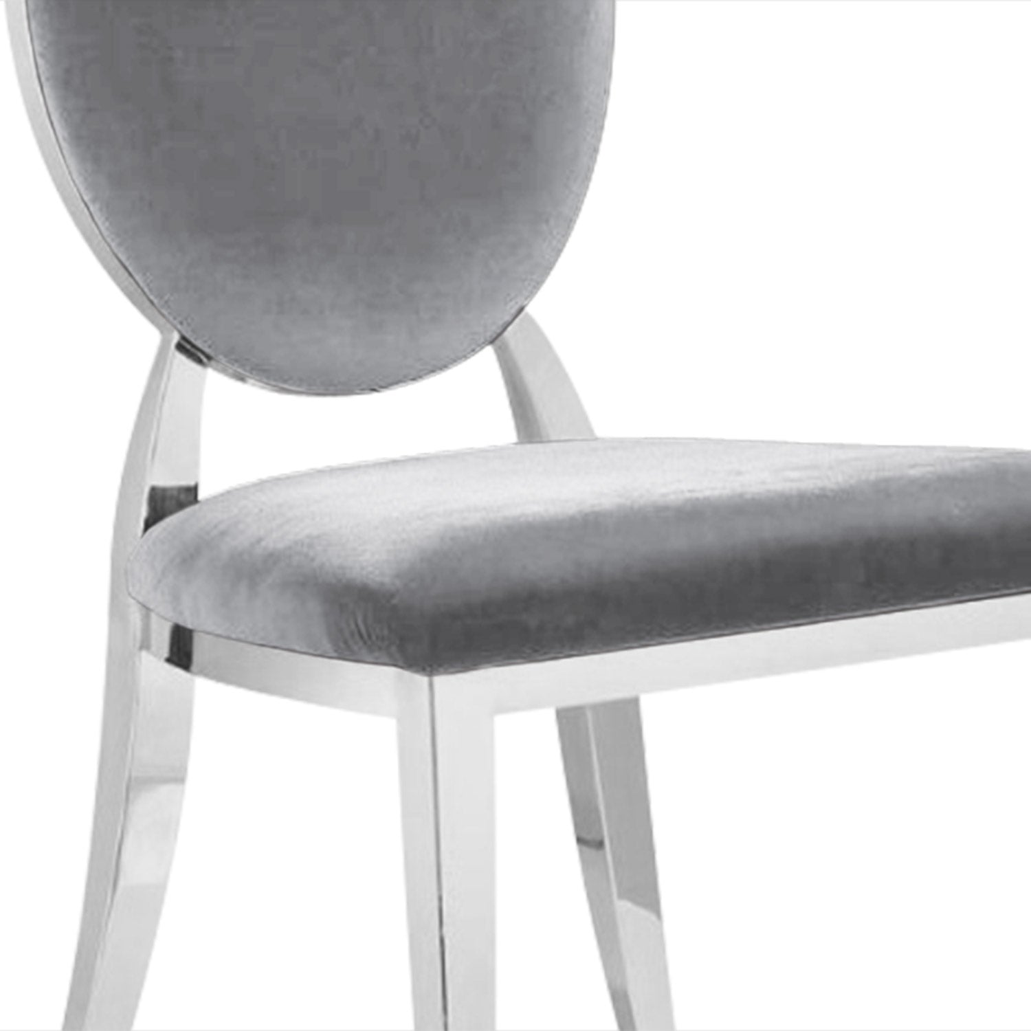 Lot de 8 chaises médaillon Sofia Velours Argent