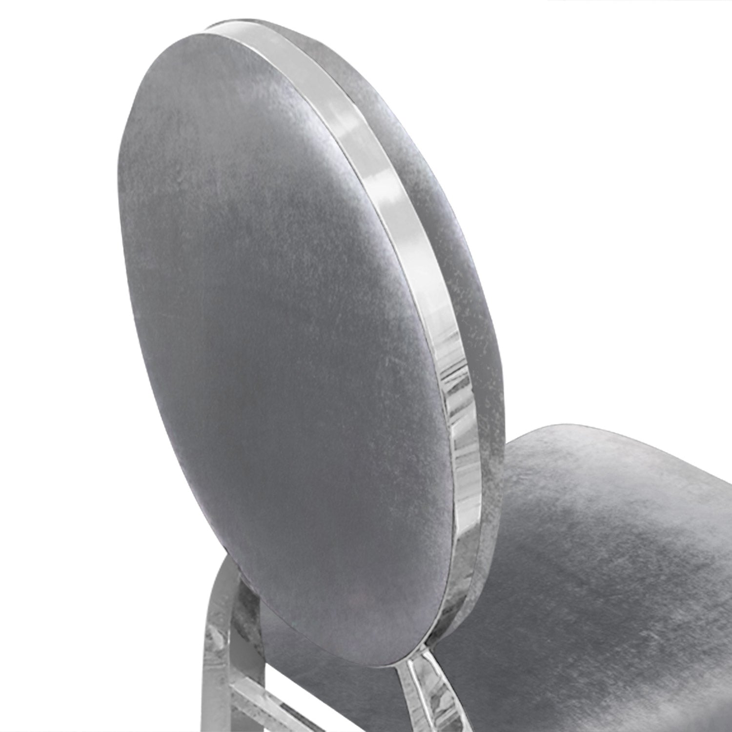 Lot de 8 chaises médaillon Sofia Velours Argent