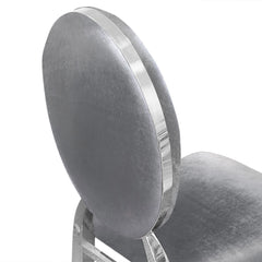 Lot de 8 chaises médaillon Sofia Velours Argent