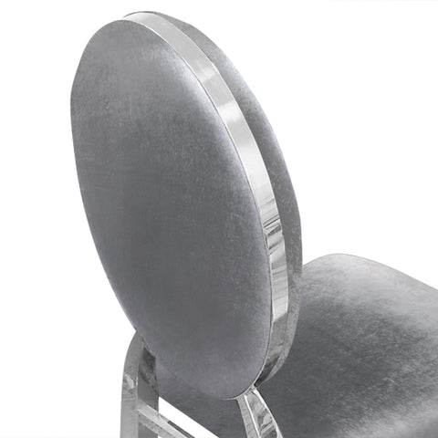 Lot de 6 chaises médaillon Sofia Velours Argent