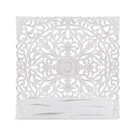 Tête de lit en bois sculpté blanc 140cm