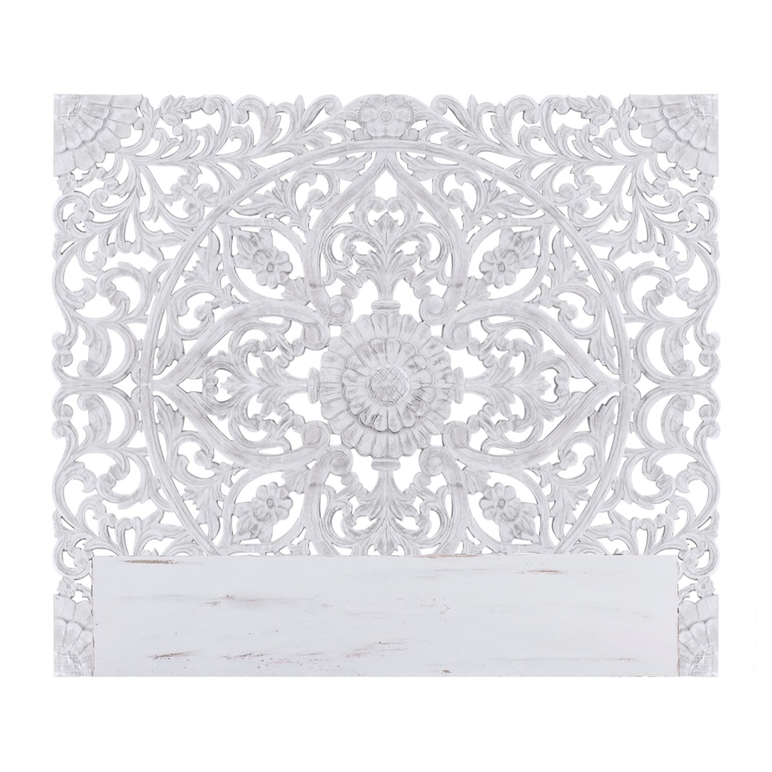 Tête de lit en bois sculpté Serena 160cm Bois Blanc