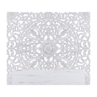 Tête de lit bois blanc sculpté 160cm