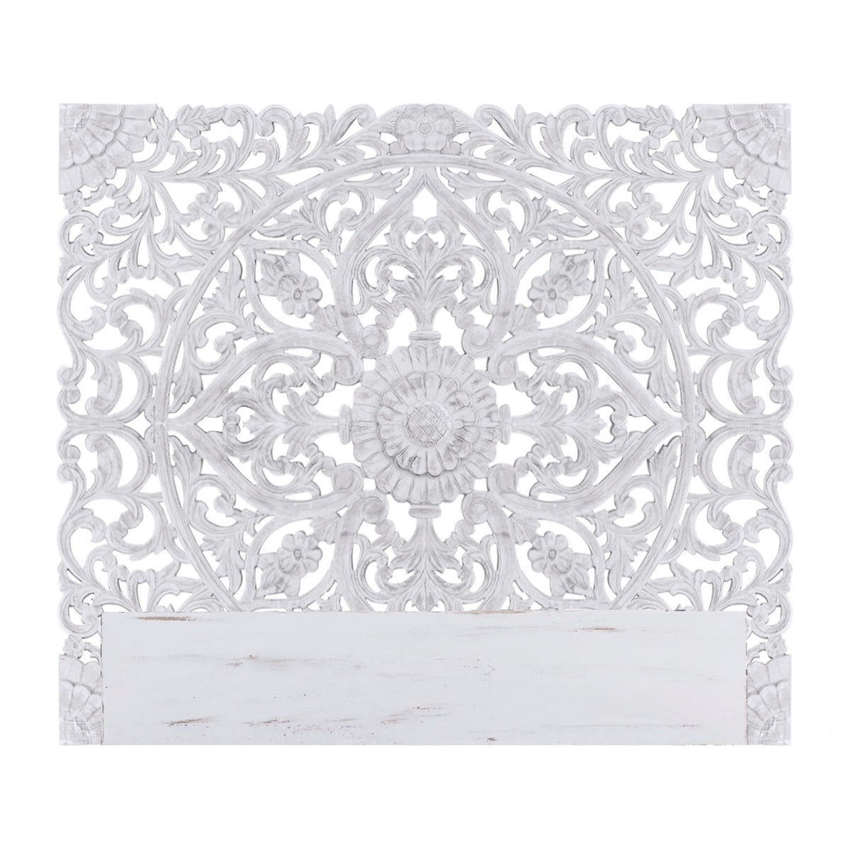 Tête de lit en bois sculpté Serena 160cm Bois Blanc
