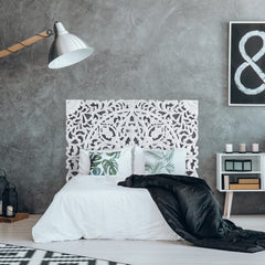 Tête de lit en bois sculpté Serena 160cm Bois Blanc