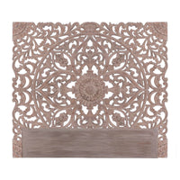 Tête de lit en bois sculpté marron 160 cm