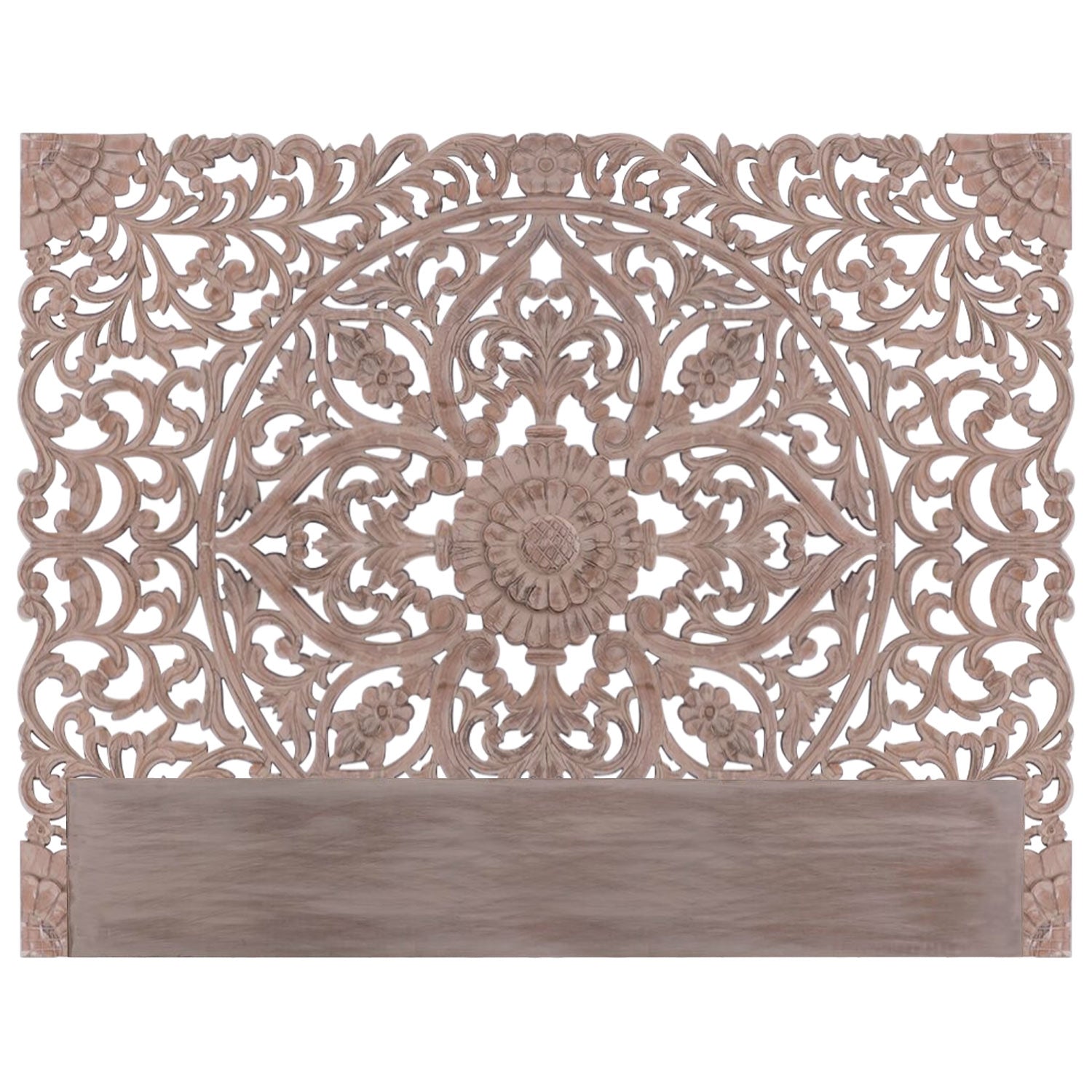 Tête de lit en bois sculpté Serena 180cm Bois Marron