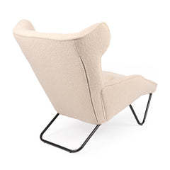Fauteuil relax méridienne Cesma en tissu bouclette beige