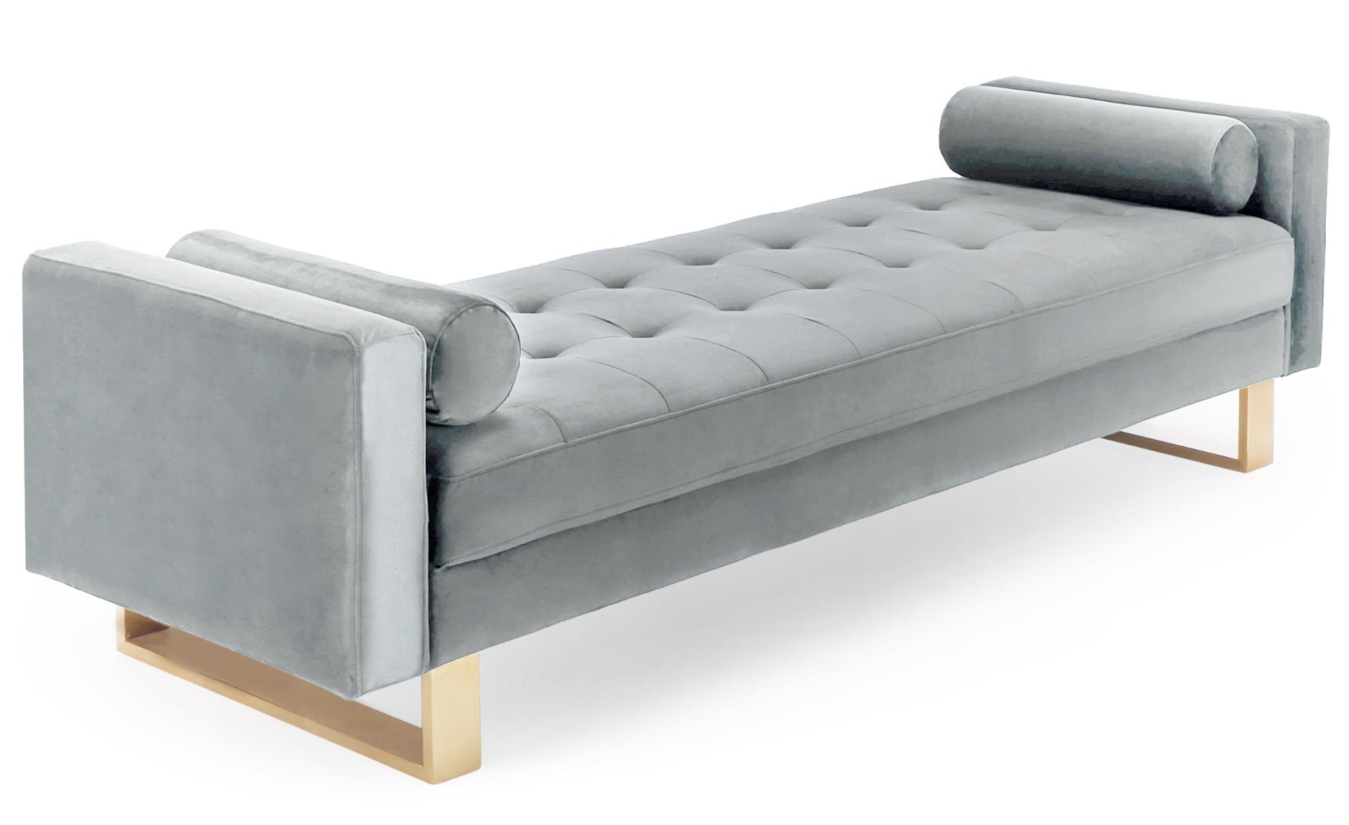 Banquette capitonnée Shell Velours Argent