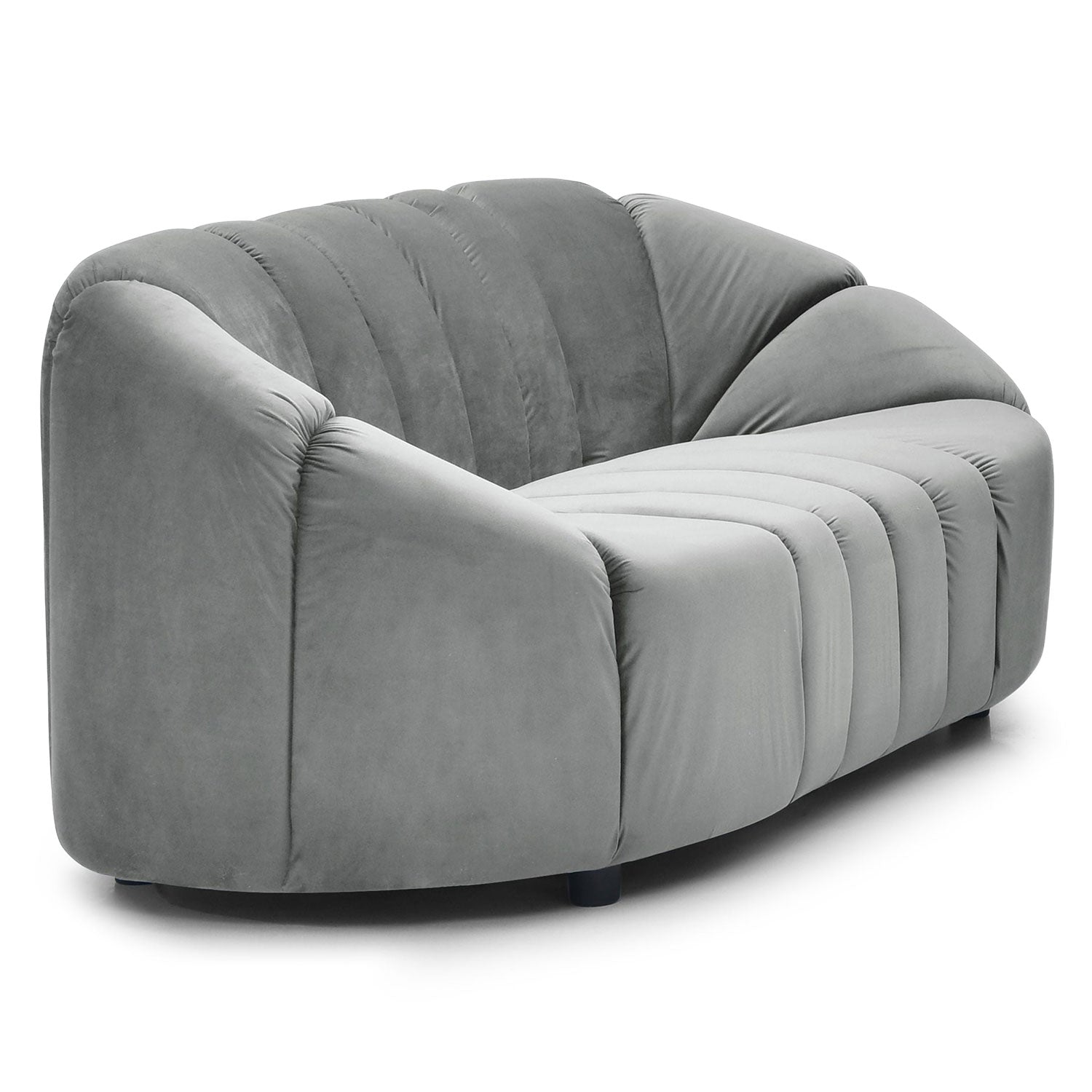 Canapé 2 places design Sidonie Velours Gris