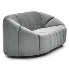 Canapé 2 places design Sidonie Velours Gris