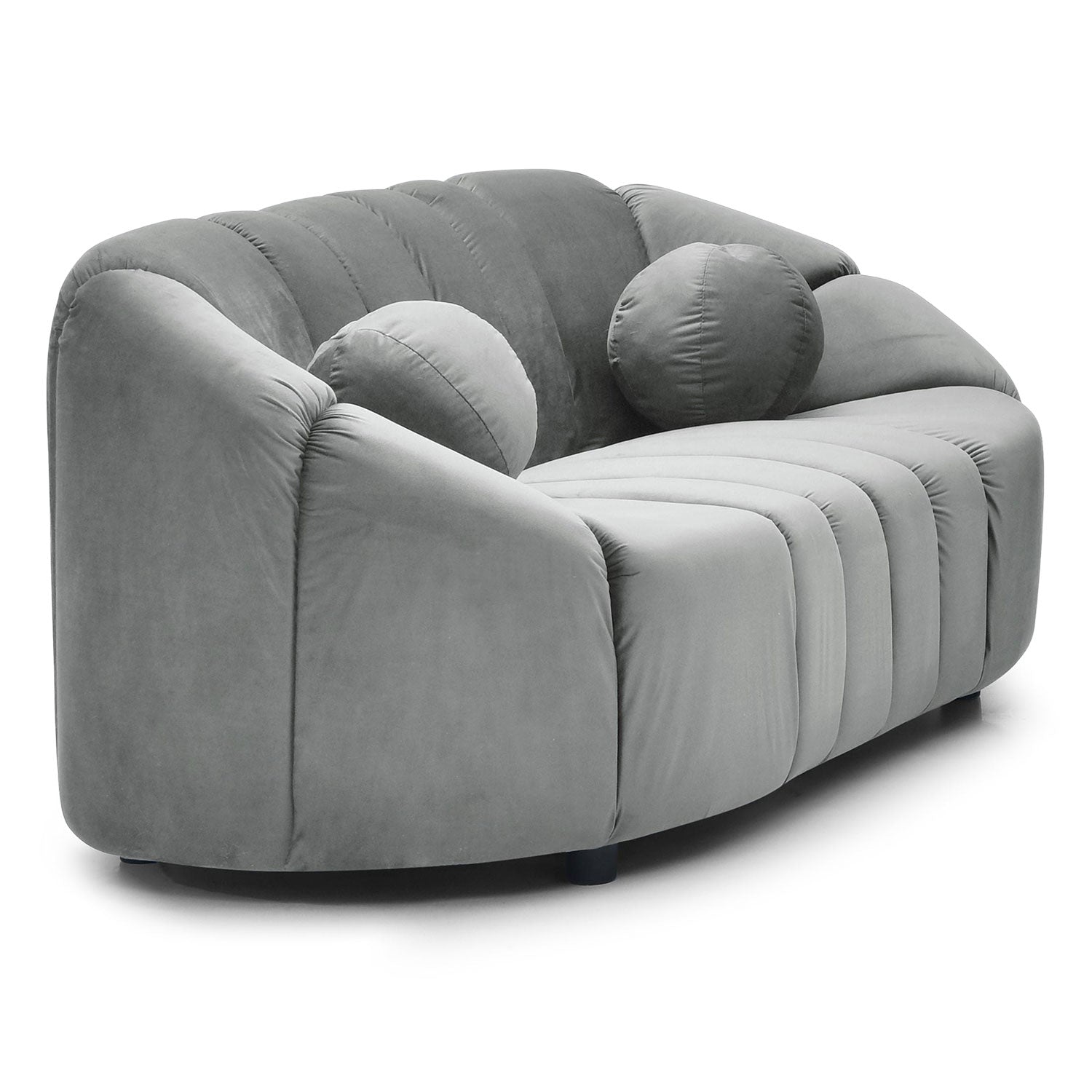 Canapé 2 places design Sidonie Velours Gris