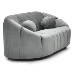 Canapé 2 places design Sidonie Velours Gris
