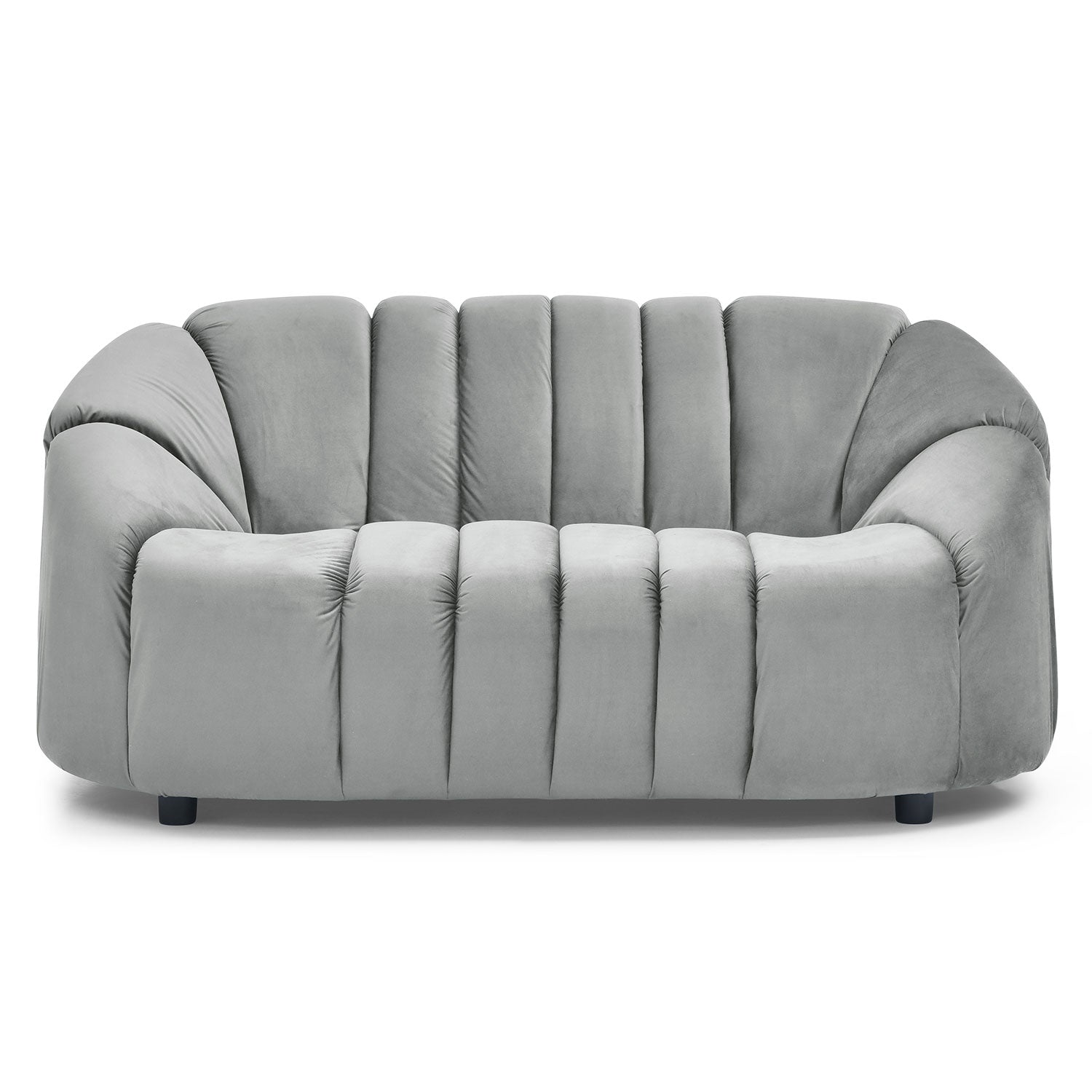 Canapé 2 places design Sidonie Velours Gris