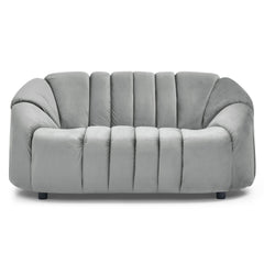 Canapé 2 places design Sidonie Velours Gris