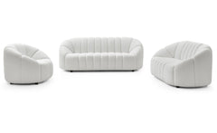 Canapé 2 places design Sidonie Tissu bouclette Blanc