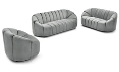 Canapé 2 places design Sidonie Velours Gris