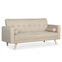Canapé-lit convertible scandinave en tissu beige