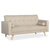 Canapé-lit convertible scandinave en tissu beige