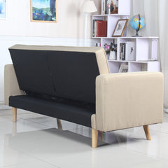 Canapé convertible scandinave Slow Tissu Beige vue arrière