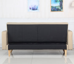 Canapé convertible scandinave Slow Tissu Beige vu de dos