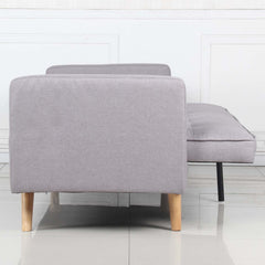 Canapé convertible scandinave Slow Tissu Gris clair vu de côté