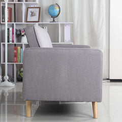 Canapé convertible scandinave Slow Tissu Gris clair vu de côté
