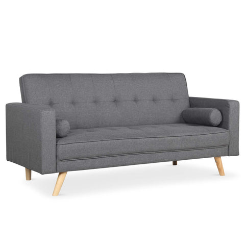 Canapé clic-clac Allia scandinave tissu Gris foncé