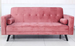 Canapé convertible scandinave Slow Velours Rose