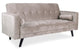 Canapé-lit convertible en velours taupe scandinave