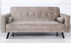 Canapé convertible scandinave Slow Velours Taupe