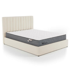 Pack Lit-coffre Songe + Matelas Bedream 180x200cm Tissu bouclette Beige