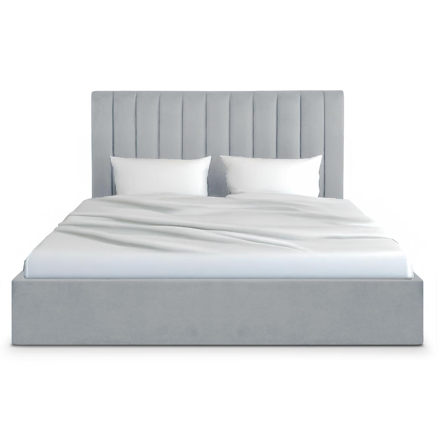 Pack Lit-coffre Songe + Matelas Bedream 180x200cm Velours Argent