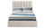 Lit coffre avec sommier relevable tissu beige 140x190cm