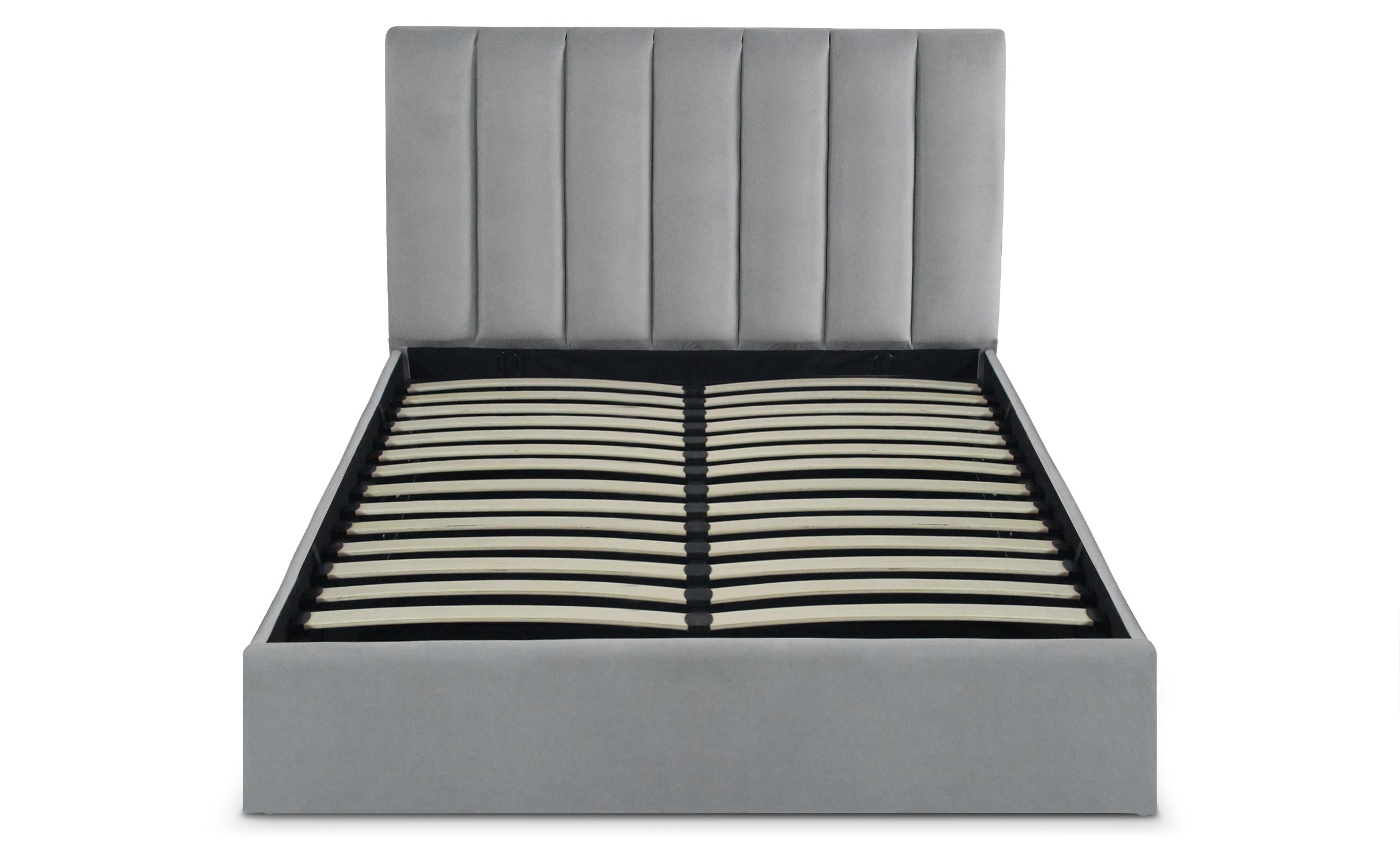 Lit Coffre Songe + Sommier Velours Argent 140cm