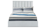 Lit coffre velours argent avec sommier relevable 140 cm