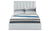 Lit coffre velours argent avec sommier relevable 140 cm