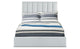 Lit coffre velours argent avec sommier relevable 140 cm