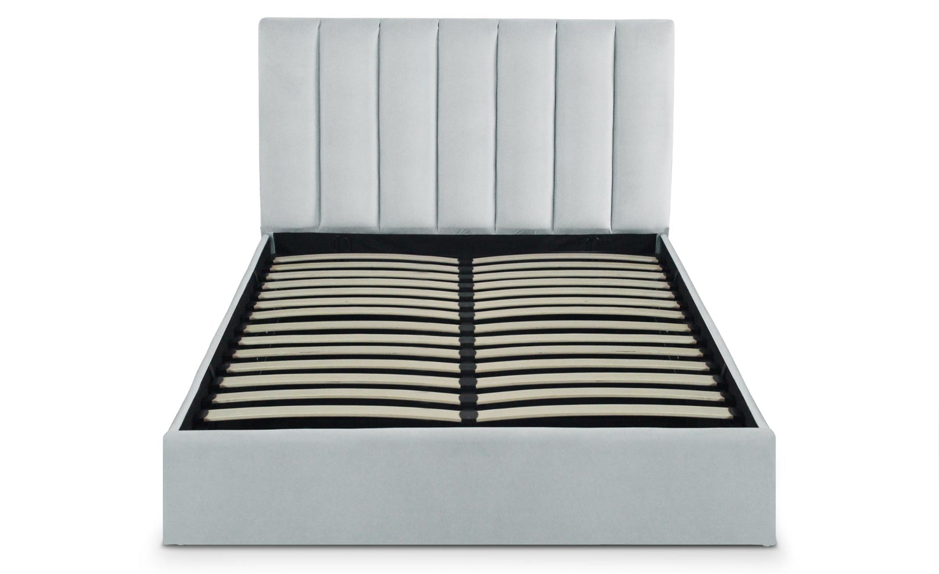 Lit Coffre Songe + Sommier Velours Argent 140cm
