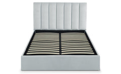 Lit Coffre Songe + Sommier Velours Argent 140cm
