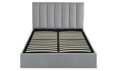 Lit Coffre Songe + Sommier Velours Argent 140cm