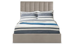 Lit coffre avec sommier relevable 140x190 cm coloris taupe
