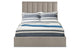 Lit coffre avec sommier relevable 140x190 cm coloris taupe