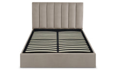 Lit coffre avec sommier relevable 140x190 cm coloris taupe