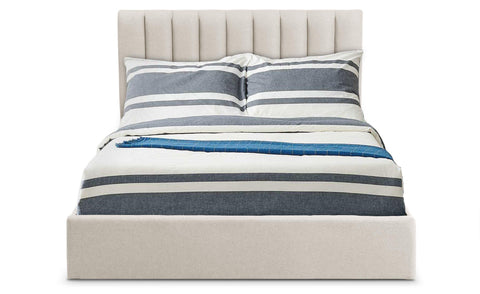 Lit coffre Astris avec sommier tissu beige 160 cm