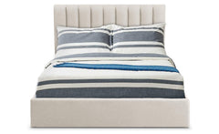 Lit coffre Astris avec sommier tissu beige 160 cm