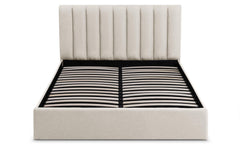 Lit coffre Astris avec sommier tissu beige 160 cm